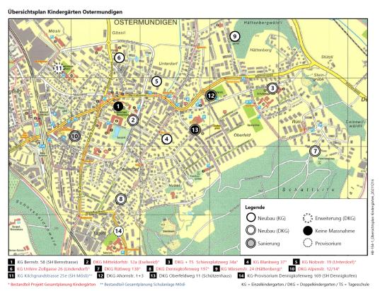 Übersichtsplan Kindergärten Ostermundigen